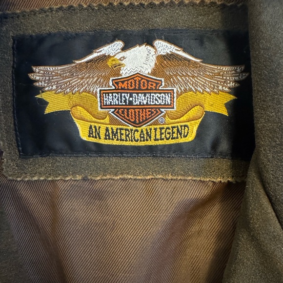 Vintage 90’s Y2K Harley Davidson Billings Distressed Mens LARGE Leather Jacket - Picture 3 of 12